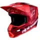 Alpinestars SM3 Radium мотокрос каска в наситено червено с металик ефект, бели надписи и вентилационни отвори на козирката -