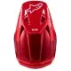 Alpinestars SM3 Radium мотокрос каска в наситено червено с металик ефект, бели надписи и вентилационни отвори на козирката -