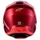 Alpinestars SM3 Radium мотокрос каска в наситено червено с металик ефект, бели надписи и вентилационни отвори на козирката -