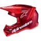 Alpinestars SM3 Radium мотокрос каска в наситено червено с металик ефект, бели надписи и вентилационни отвори на козирката -