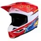 Alpinestars SM3 Falcon каска в червено, бяло и синьо с жълти звезди, перфорирана козирка и логото на марката отстрани