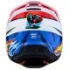 Alpinestars SM3 Falcon каска в червено, бяло и синьо с жълти звезди, перфорирана козирка и логото на марката отстрани