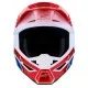 Alpinestars SM3 Falcon каска в червено, бяло и синьо с жълти звезди, перфорирана козирка и логото на марката отстрани