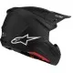 Alpinestars Supertech M7 мотокрос каска в матово черно с агресивен визьор, бяло лого и червени акценти на подбрадника