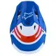 Alpinestars SM7 Core мотокрос каска в синьо, бяло, розово и червено с широка козирка, вентилационни решетки и надпис stars