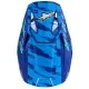 Детска мотокрос каска Alpinestars SM3 Falcon в синьо, бяло и черно с неонови зелени звезди, удължена козирка и логото на