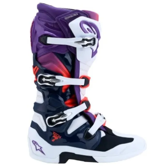Мотокрос ботуши Alpinestars Tech 7 C27 PRPL BLU FLUO RD с TPU защита