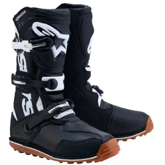 Trial ботуши Alpinestars Tech-T BK WH GUM Black White с каучукова подметка