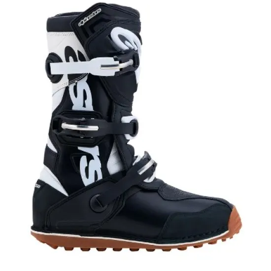 Trial ботуши Alpinestars Tech-T BK WH GUM Black White с каучукова подметка