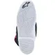 Детски мотокрос ботуши Alpinestars Tech 7S в черно, бяло и лилаво с четири червени алуминиеви катарами и бяла гумена