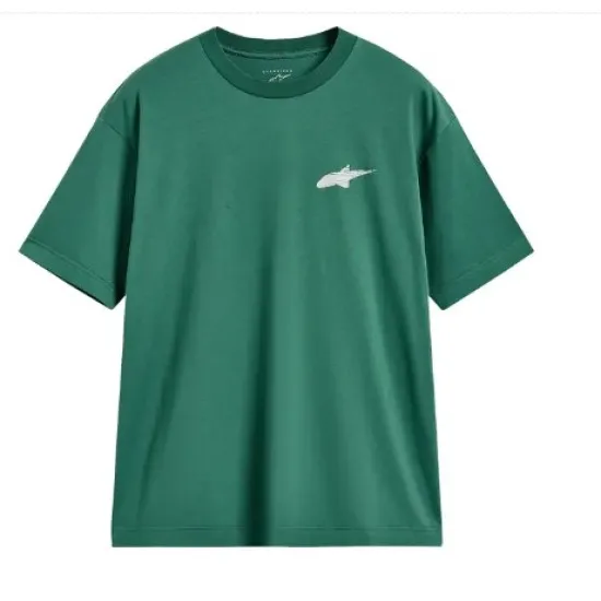 Зелена тениска Alpinestars CSF Oversized с бяло лого на марката на гърдите, oversized кройка и обло деколте