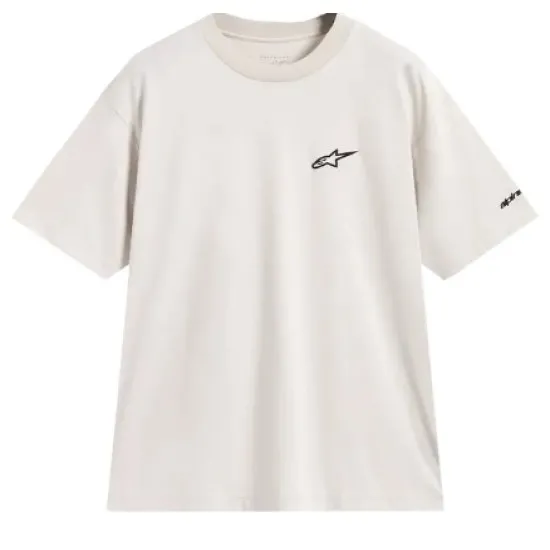 Alpinestars CSF Oversized тениска в светлосиво с черно лого на Alpinestars на лявата гърда и надпис на ръкава