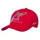 Червена шапка Alpinestars Bill Lineout с голямо бродирано черно-бяло лого и надпис One Goal One Vision на предния панел