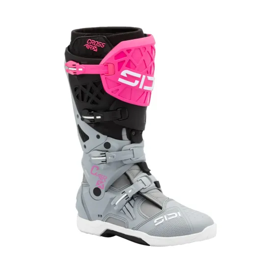 Мотокрос ботуши Sidi Crossair X Grey Fluo Pink с Materiis подметка