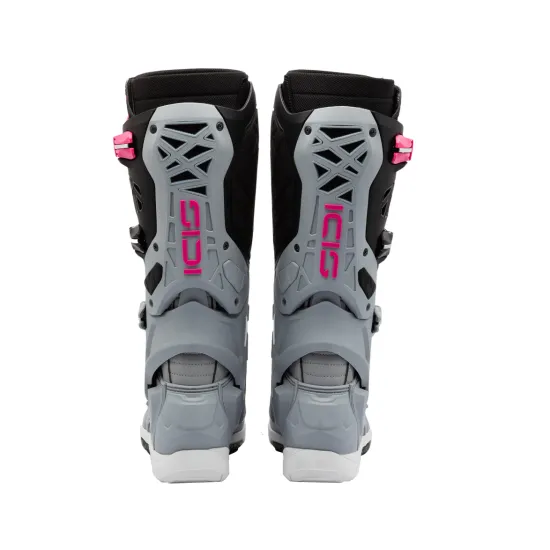 Мотокрос ботуши Sidi Crossair X Grey Fluo Pink с Materiis подметка