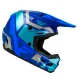 Детска мотокрос каска FLY RACING Kinetic Scrap в синьо, светлосиньо и сиво с удължен визьор и вентилационни отвори, изглед