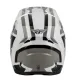 FLY Racing Kinetic Sync мотокрос каска в бяло, черно и сиво с удължен визор, вентилационни отвори при брадата и лого FLY на