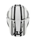 FLY Racing Kinetic Sync мотокрос каска в бяло, черно и сиво с удължен визор, вентилационни отвори при брадата и лого FLY на