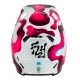 FLY RACING Formula CC Vibe мотокрос каска в бяло, малиново и синьо с камуфлажен графичен дизайн, изпъкнал визьор и