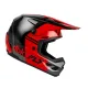 Мотокрос каска FLY RACING Kinetic DBK 27 в черно, червено и сиво с лого DBK и FLY, широка козирка и вентилационни отвори