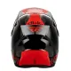 Мотокрос каска FLY RACING Kinetic DBK 27 в черно, червено и сиво с лого DBK и FLY, широка козирка и вентилационни отвори