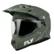 Fly Racing Trekker ендуро каска в матово маслиненозелено с камуфлажна графика, прозрачен визьор и подвижна козирка - изглед
