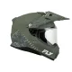 Fly Racing Trekker ендуро каска в матово маслиненозелено с камуфлажна графика, прозрачен визьор и подвижна козирка - изглед