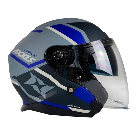 Скутер каска Axxis MIRAGE DAMASKO D7 Matt Blue - защита и комфорт за градски мотористи
