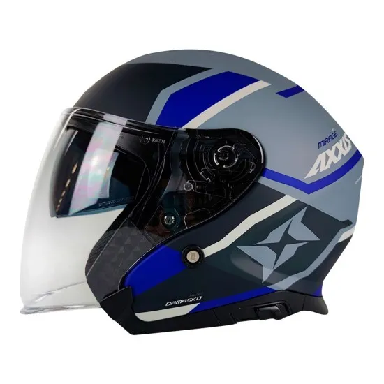 Скутер каска Axxis MIRAGE DAMASKO D7 Matt Blue - защита и комфорт за градски мотористи