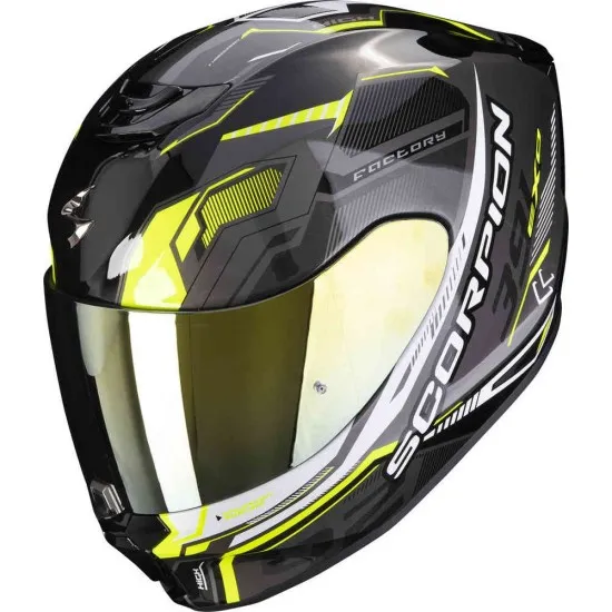 Каска Scorpions Exo 391 Haut Black/Sylver/Yellow - Спортни каски от марка Scorpion