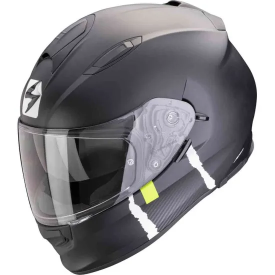 Scorpions Exo 491 каска Matt Black/Silver с поликарбонатна обвивка и RAM-AIR вентилация