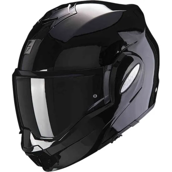 Мото каска Scorpion Exo-Tech Black Gloss с вътрешен прибиращ се сенник