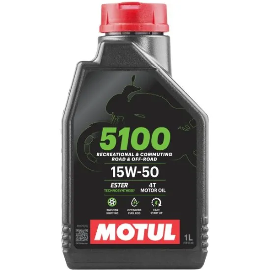 MOTUL 5100 15W50 1L (104080) – Полусинтетично масло за 4-тактови мотоциклети