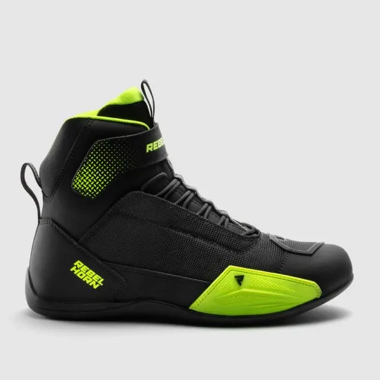 Мото боти Rebelhorn Swift Black Fluo Yellow с mesh панели и CE 1222 защита