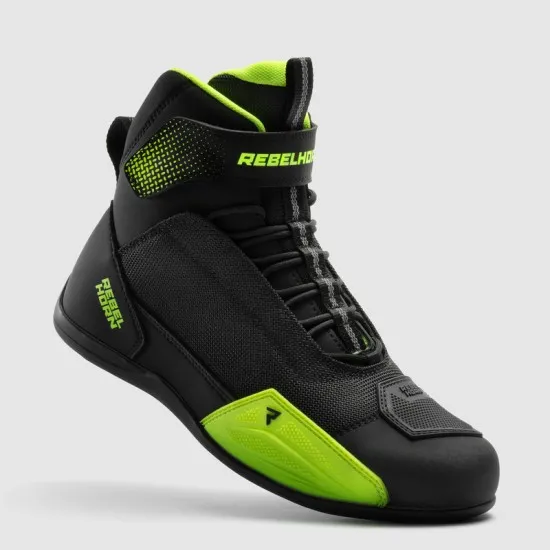 Мото боти Rebelhorn Swift Black Fluo Yellow с mesh панели и CE 1222 защита