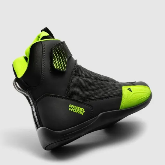 Мото боти Rebelhorn Swift Black Fluo Yellow с mesh панели и CE 1222 защита