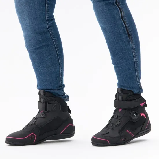 Дамски мото обувки REBELHORN SPARK II LADY BLACK/PINK – с протектори и вентилация