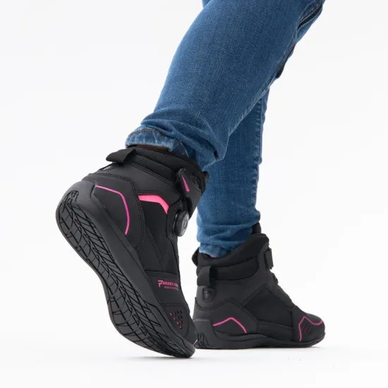 Дамски мото обувки REBELHORN SPARK II LADY BLACK/PINK – с протектори и вентилация