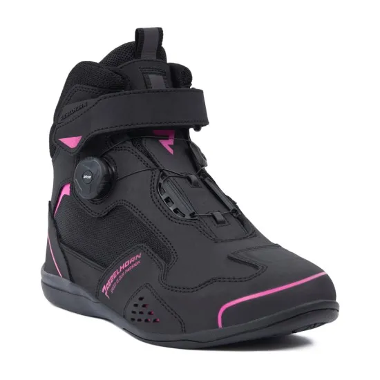 Дамски мото обувки REBELHORN SPARK II LADY BLACK/PINK – с протектори и вентилация