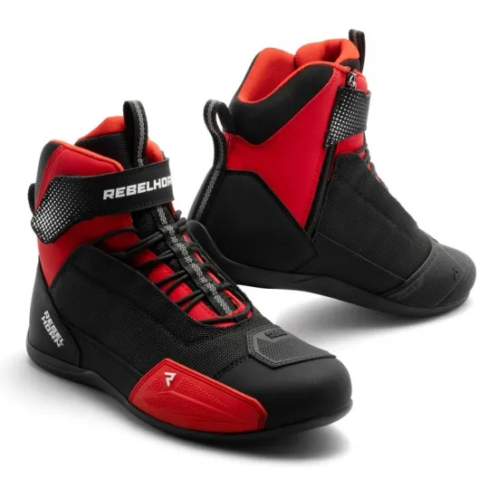 Мото боти Rebelhorn Swift Black Red с TPU защита и вентилационни панели