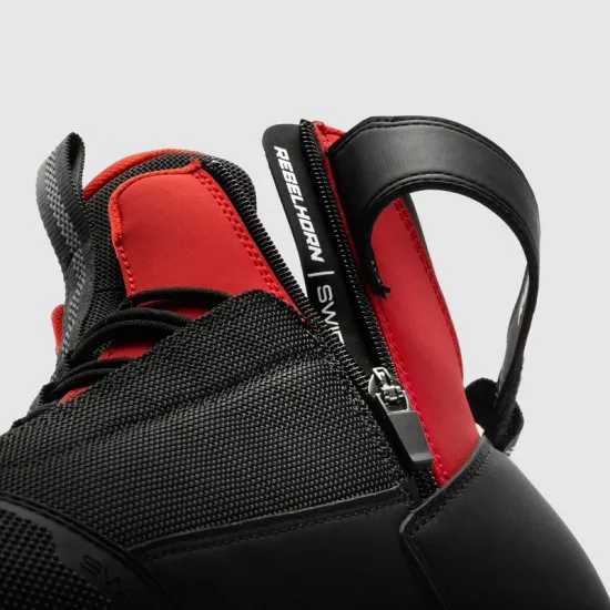 Мото боти Rebelhorn Swift Black Red с TPU защита и вентилационни панели