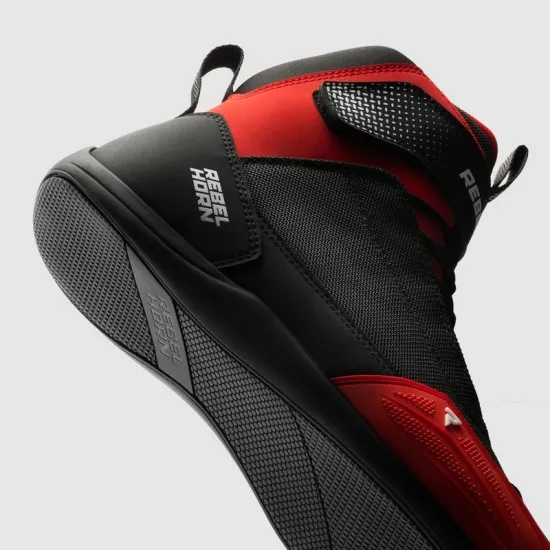 Мото боти Rebelhorn Swift Black Red с TPU защита и вентилационни панели