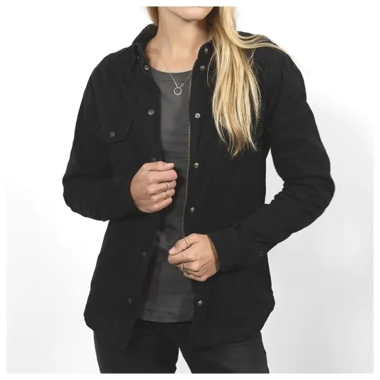 Дамска мото риза JOHN DOE MOTOSHIRT BLACK, XTM-Fiber® подплата, защитни протектори