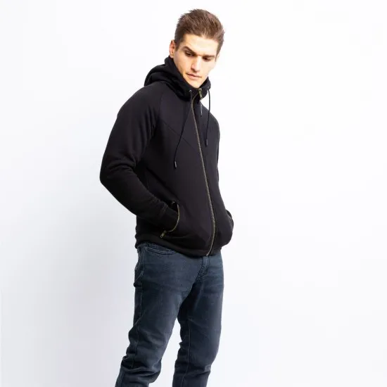 Мото суитшърт JOHN DOE HOOD XTM® V2 BLACK, защитни протектори, XTM-Fiber®