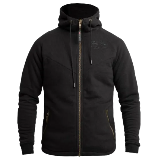 Мото суитшърт JOHN DOE HOOD XTM® V2 BLACK, защитни протектори, XTM-Fiber®