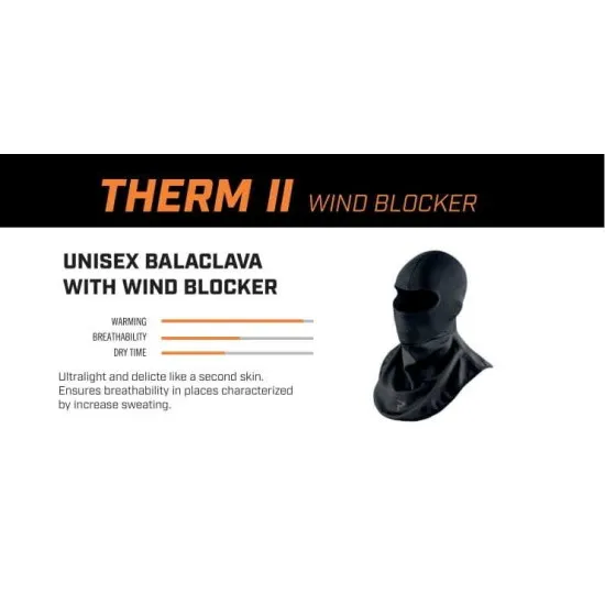 Термо боне REBELHORN Therm II Wind Black за мотоциклет и студено време