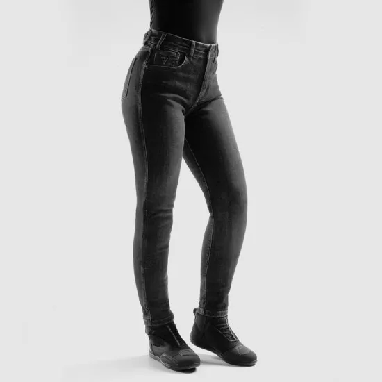 Дамски мото дънки Rebelhorn Classic Mono JP Women Washed Black с Level 2 протектори