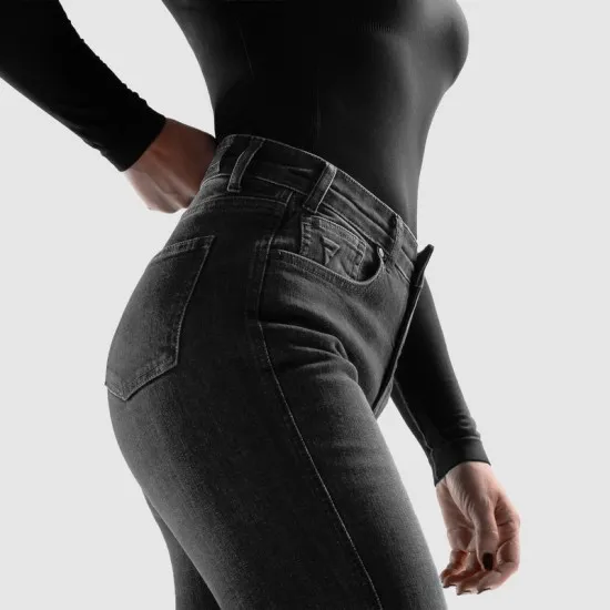 Дамски мото дънки Rebelhorn Classic Mono JP Women Washed Black с Level 2 протектори