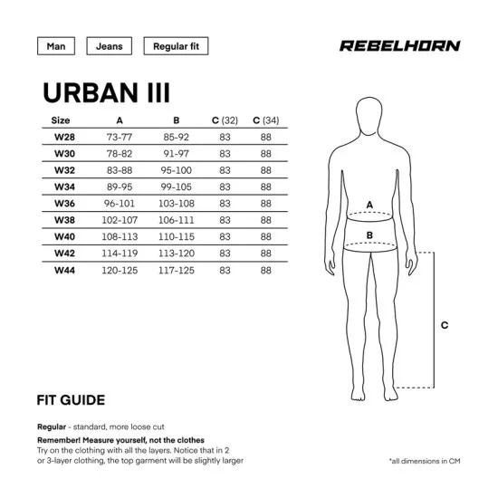 Мото дънки REBELHORN URBAN-III-JNS – Loose-Fit мото джинси с Kevlar® и CE-Level 2 протектори