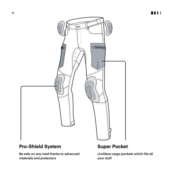 Мото дънки Rebelhorn Urban III Black с DuPont Kevlar и Level 2 протектори